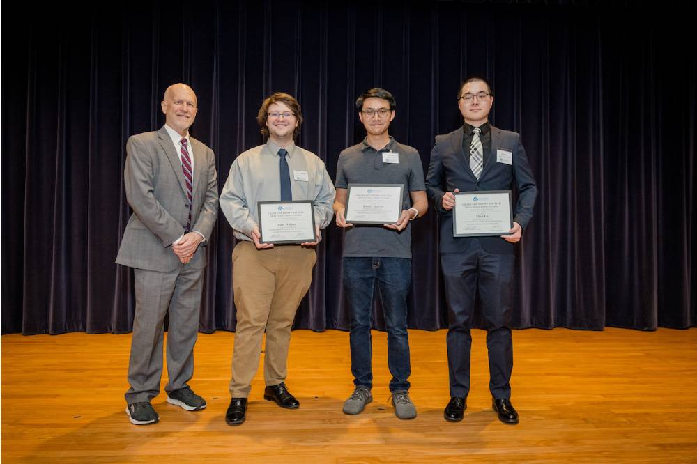 Zane Walters (left), Randy Nguyen (middle) and Zhen Lu (right)- Cell and Molecular Biology
